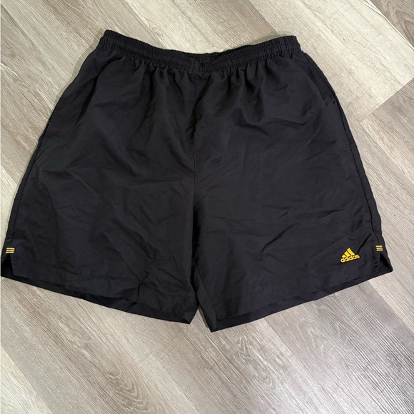 adidas Other - Adidas Black and Yellow Athletic Shorts Lightweight Elastic Waist